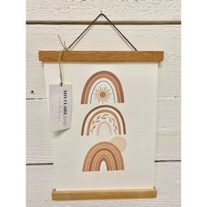 NWT Boho Triple Rainbow Nursery Alphabet Wall hanging Decor Magnetic Wood Frame